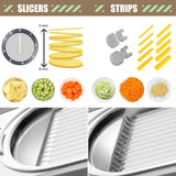 Vegetable Slicer, Adjustable Vegetable Chopper with Container, Multifunctional Safe Vegetable Chopper Food Chopper for Potatoes Tomatoes Cucumber, Grey