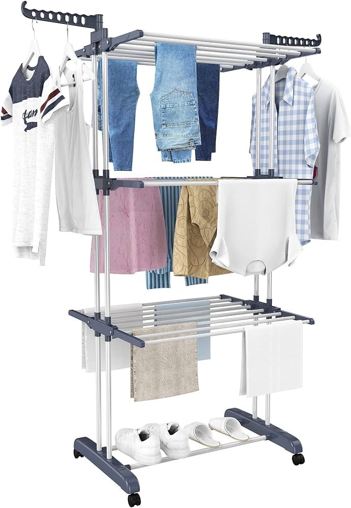 Foldable Clothes Drying Rack 4 Tier Airer for Indoor Outdoor