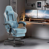 Fabric Gaming Chair, Ergonomic Computer Chair with Footrest Headrest