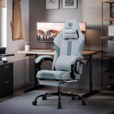 Fabric Gaming Chair, Ergonomic Computer Chair with Footrest Headrest