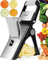 Vegetable Slicer, Adjustable Vegetable Chopper with Container, Multifunctional Safe Vegetable Chopper Food Chopper for Potatoes Tomatoes Cucumber, Grey