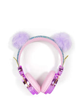 Kids Ear Design Rhinestone Decor  Wired Headset