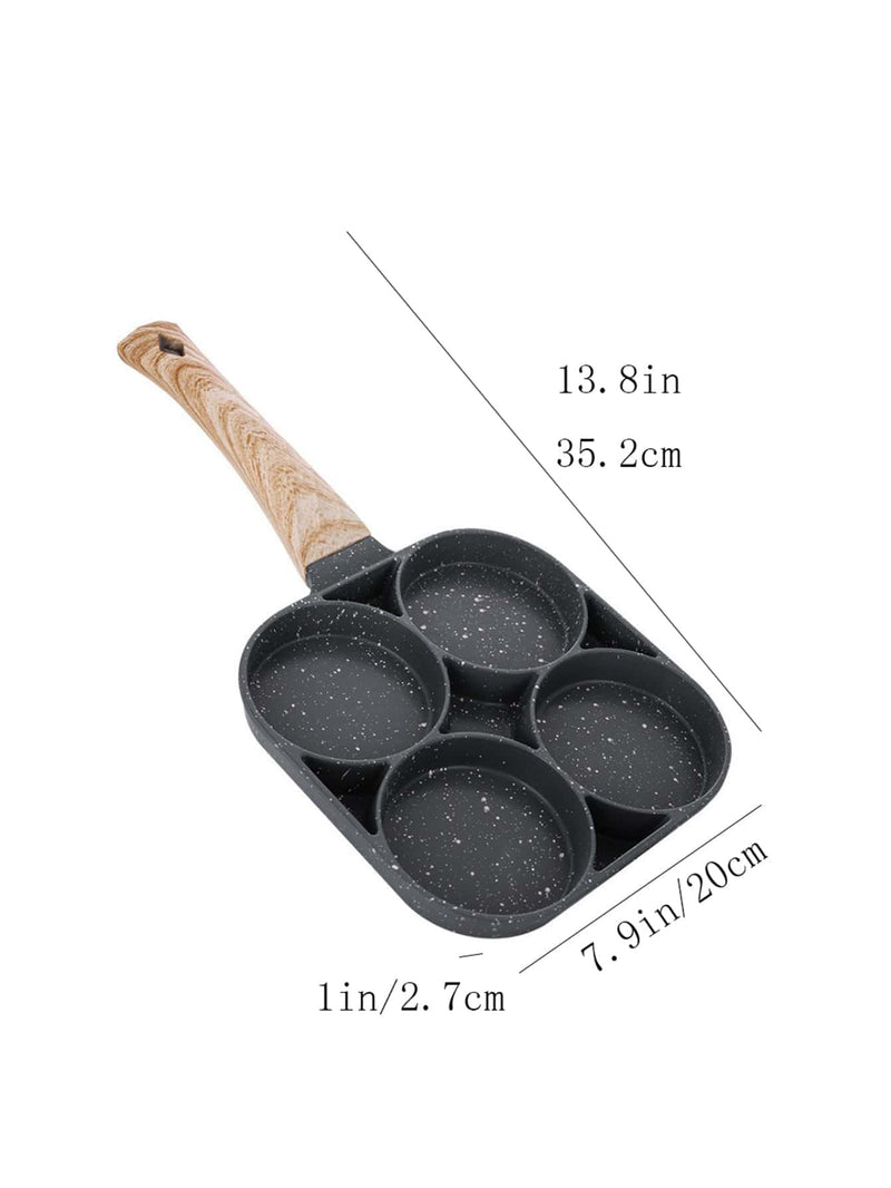 4-Hole Non-Stick Fry Pan - Perfect for Eggs, Pancakes, Burgers