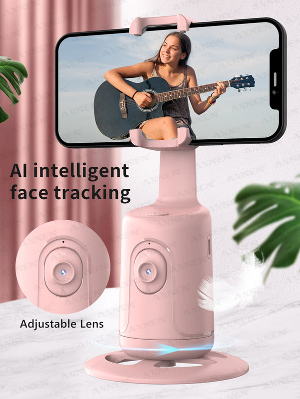 (pink) Automatic Face Tracking Gimbal Tripod