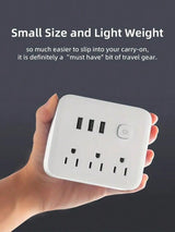 1pc Desktop Power Strip With 3 Outlets