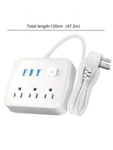 1pc Desktop Power Strip With 3 Outlets