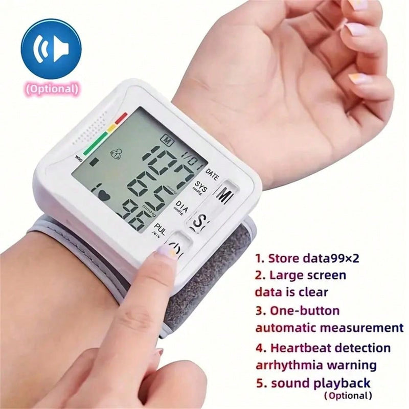 Electronic Wrist Blood Pressure Monitor With Voice Prompt