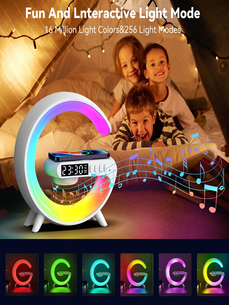 Wireless Charger Digital Clock Atmosphere Lamp, 3 In 1