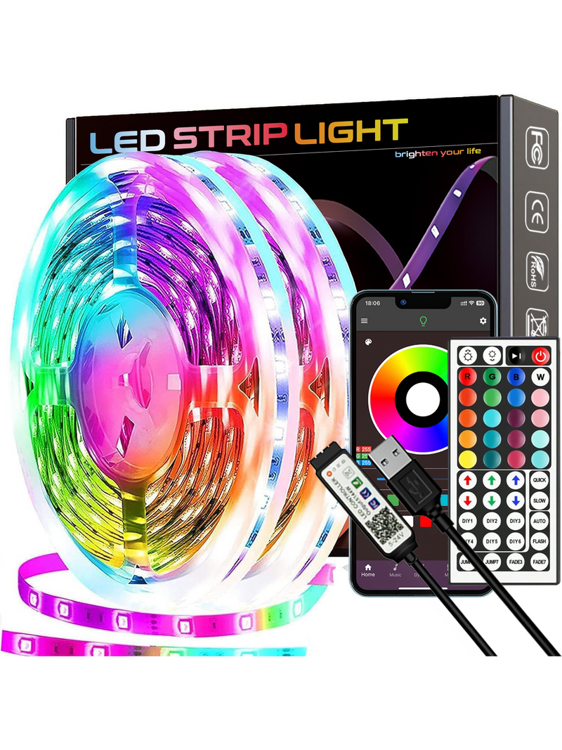 16ft-100ft LED Strip Lights,Sync With Music,With Timing Settings